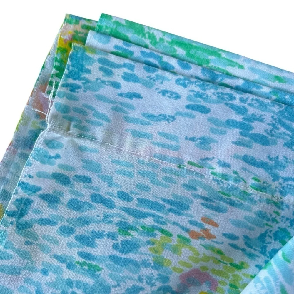Vintage Springmaid Monet Water Lilies Flat Sheet 83x99 Colorful GUC
